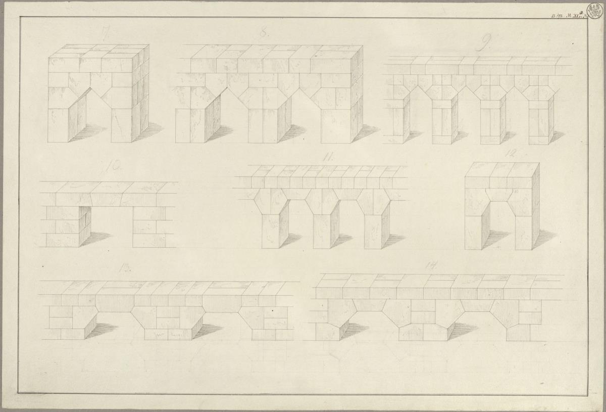 Steinkonstruktionen für Maueröffnungen / Sprengwerk & Gewölbe aus fünf Steinen