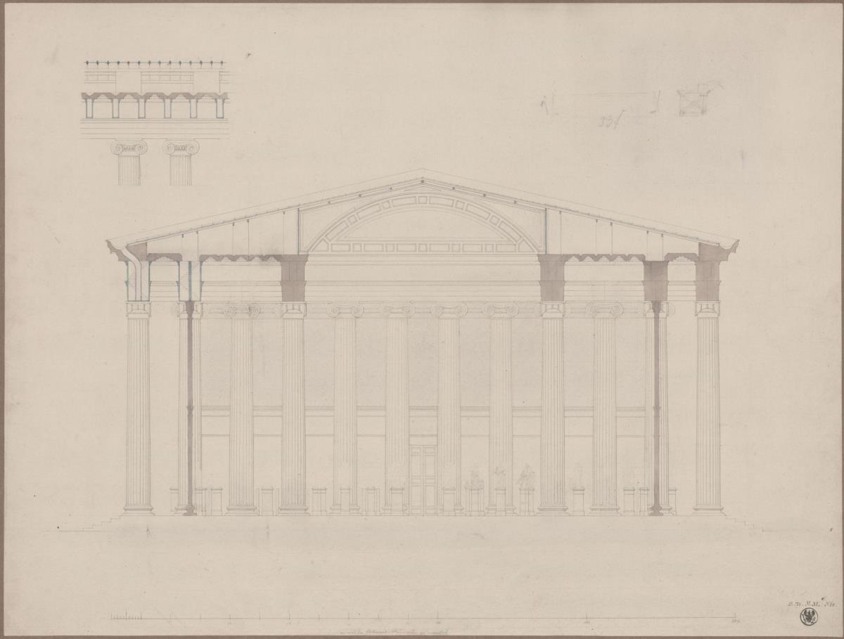 Die Residenz eines Fürsten. Tempel der Nationalmonumente. Querprofil