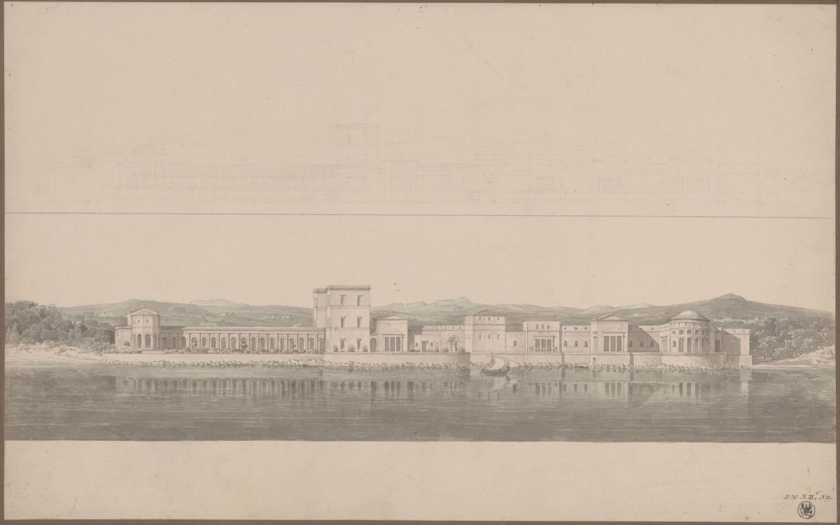 Rekonstruktion der Villa Laurentina nach Plinius. Ansicht