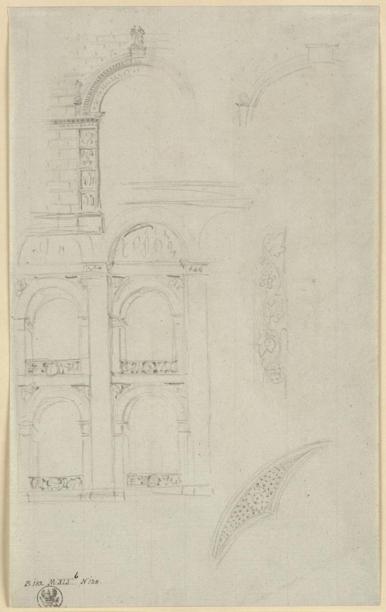 Entwurf zu einer Architektur mit Rundbögen, kolossale Arkade
