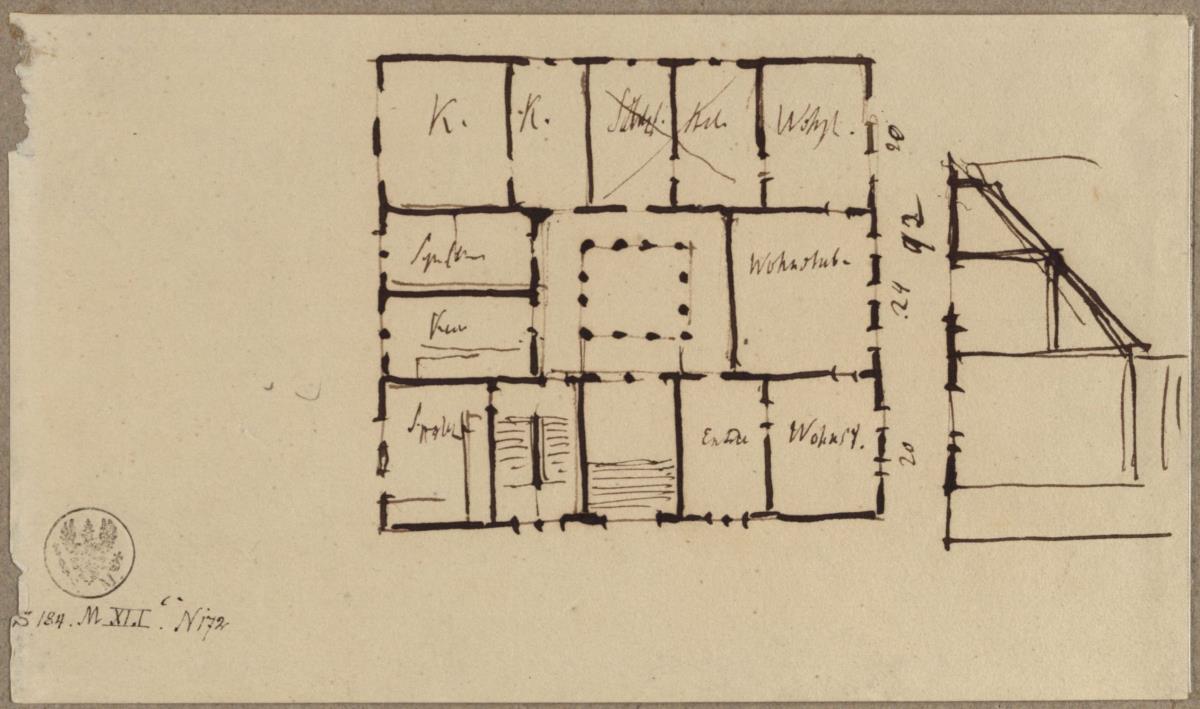 Entwurf zu einem Wohnhaus mit Innenhof