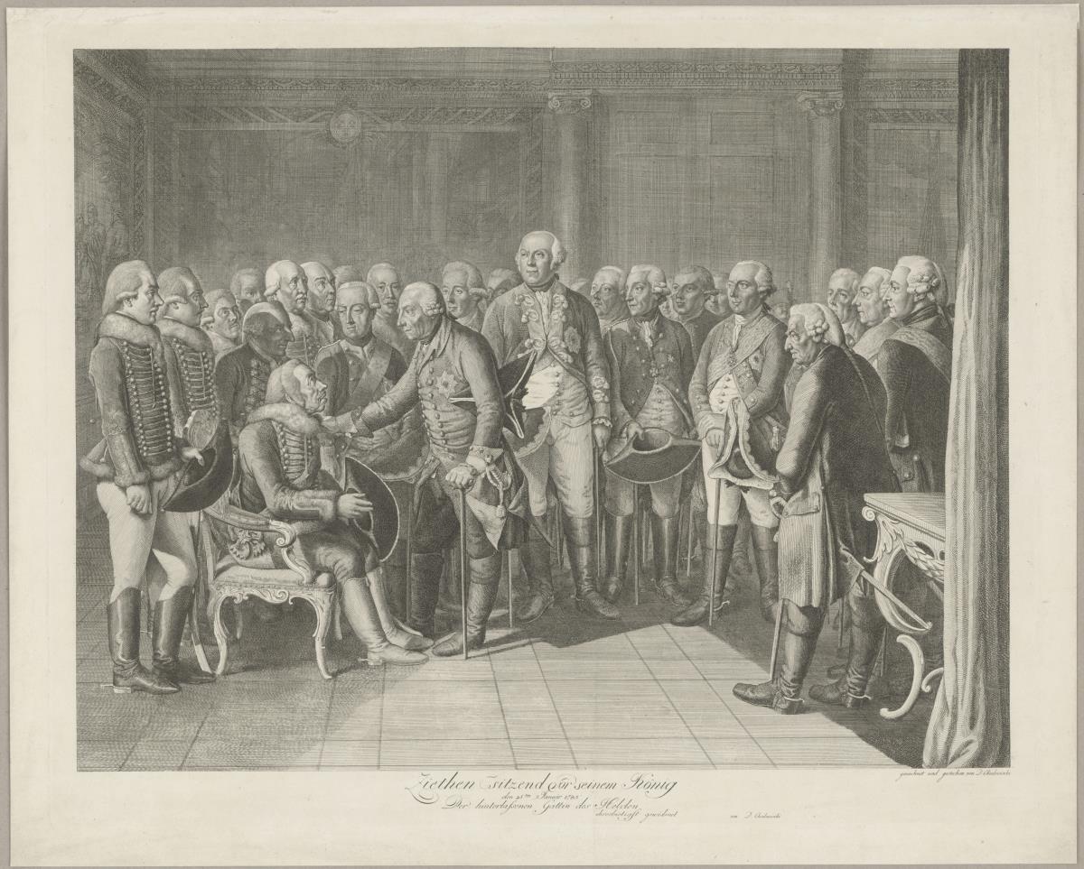 Ziethen sitzend vor seinem König, 25.ten Januar 1785