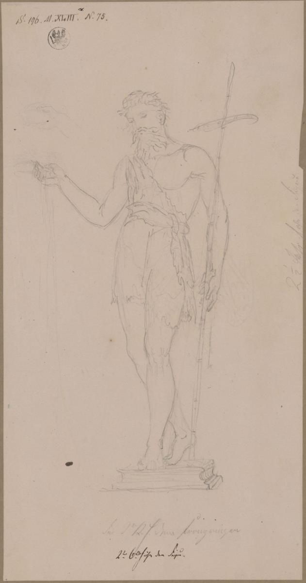Entwurf einer Figur. Johannes der Täufer