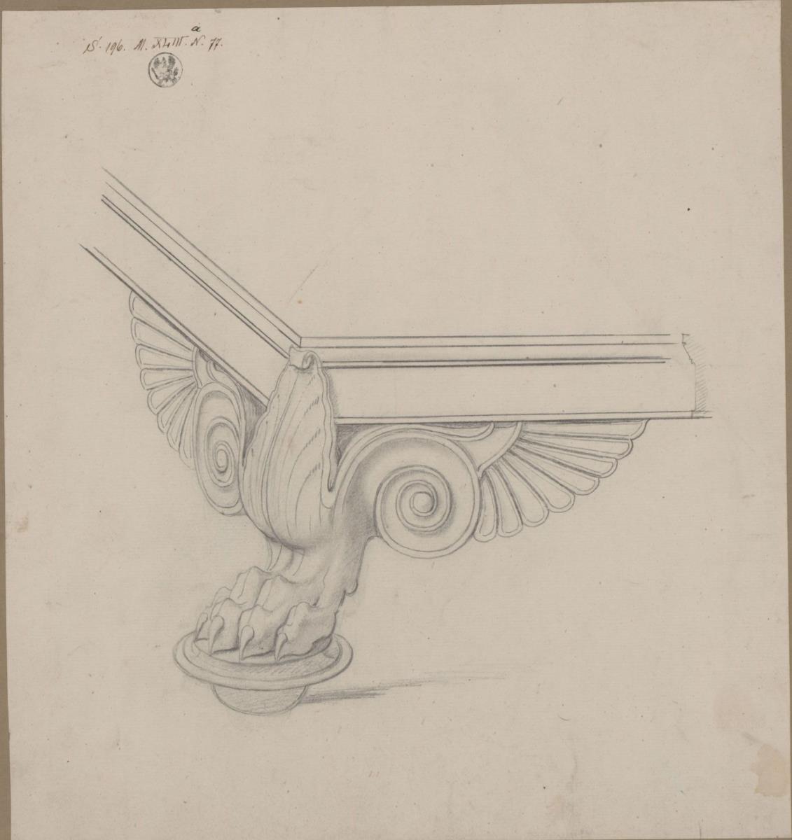 Fuß zu einem Mappenschrank für Peter Christian Wilhelm Beuth