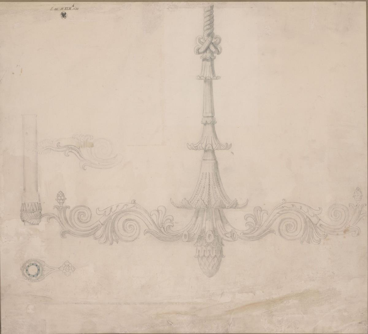 Entwurf zu einem Glaskronleuchter für Peter Christian Wilhelm Beuth
