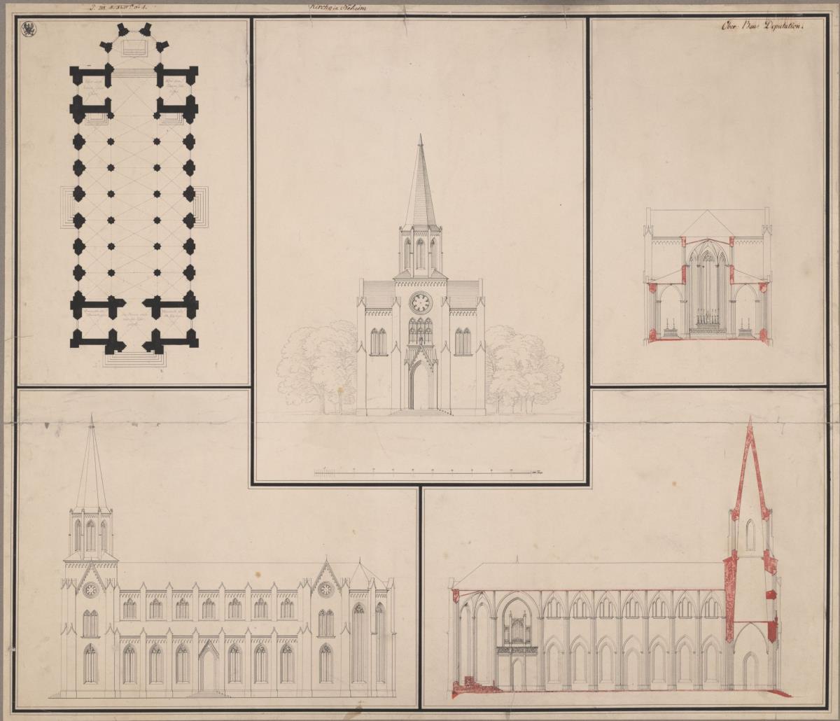 Neheim bei Arnsberg. Entwurf zum Neubau der katholischen Kirche