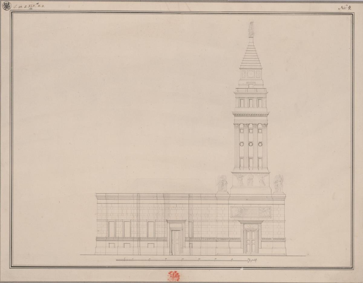 Berlin, Spittelmarkt. Entwurf zur Gertraudenkirche / Entwurf zu einer Kirche mit Turm