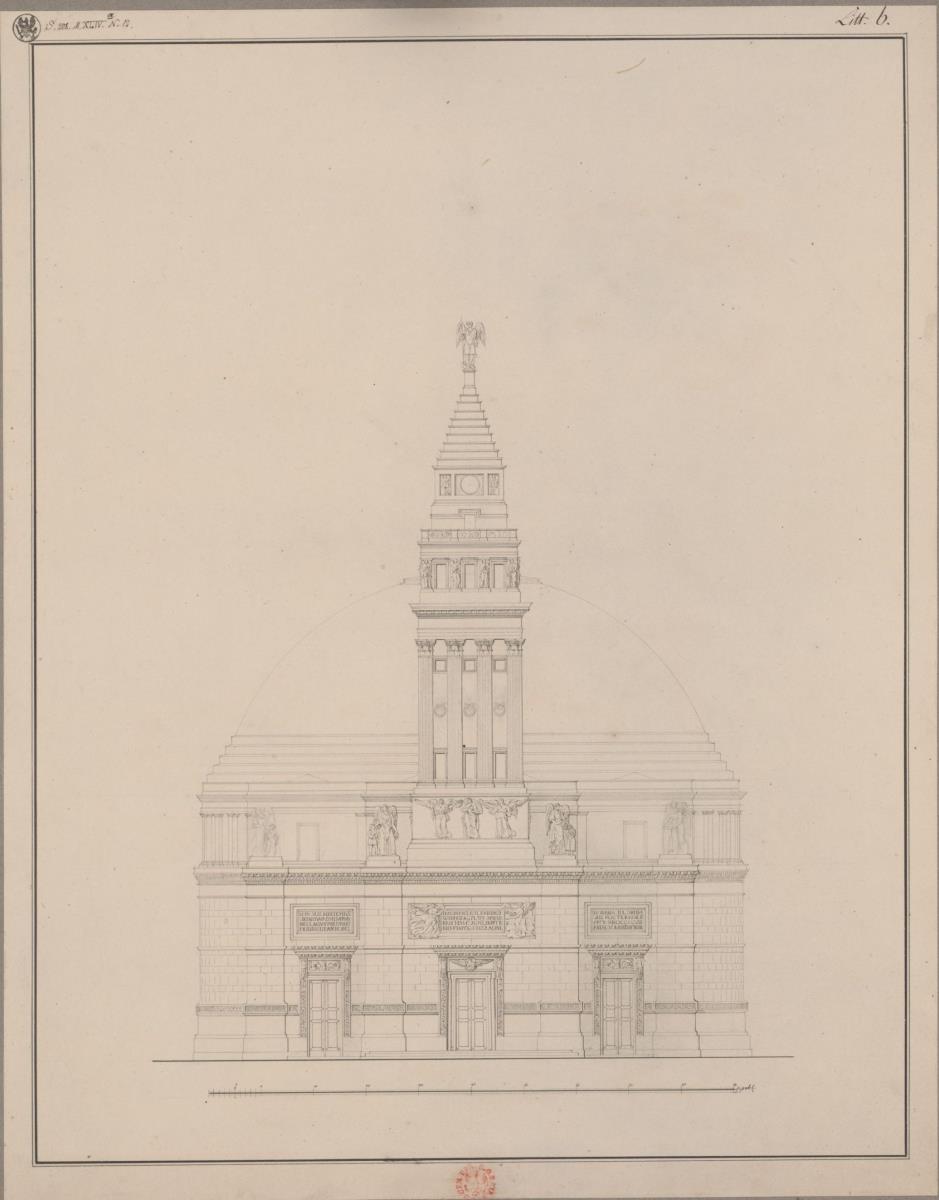 Berlin, Spittelmarkt. Entwurf zur Gertraudenkirche / Entwurf zu einer Kirche mit überkuppeltem Chor und Turm