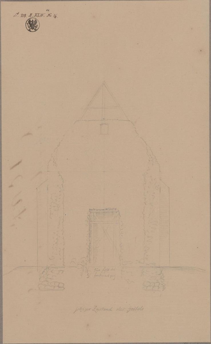Müncheberg. Alter Zustand des Kirchengiebels