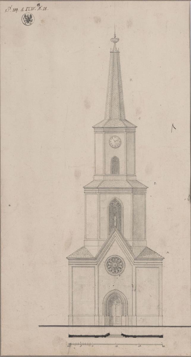 Teltow. St. Andreaskirche. Vereinfachter Ausführungsentwurf