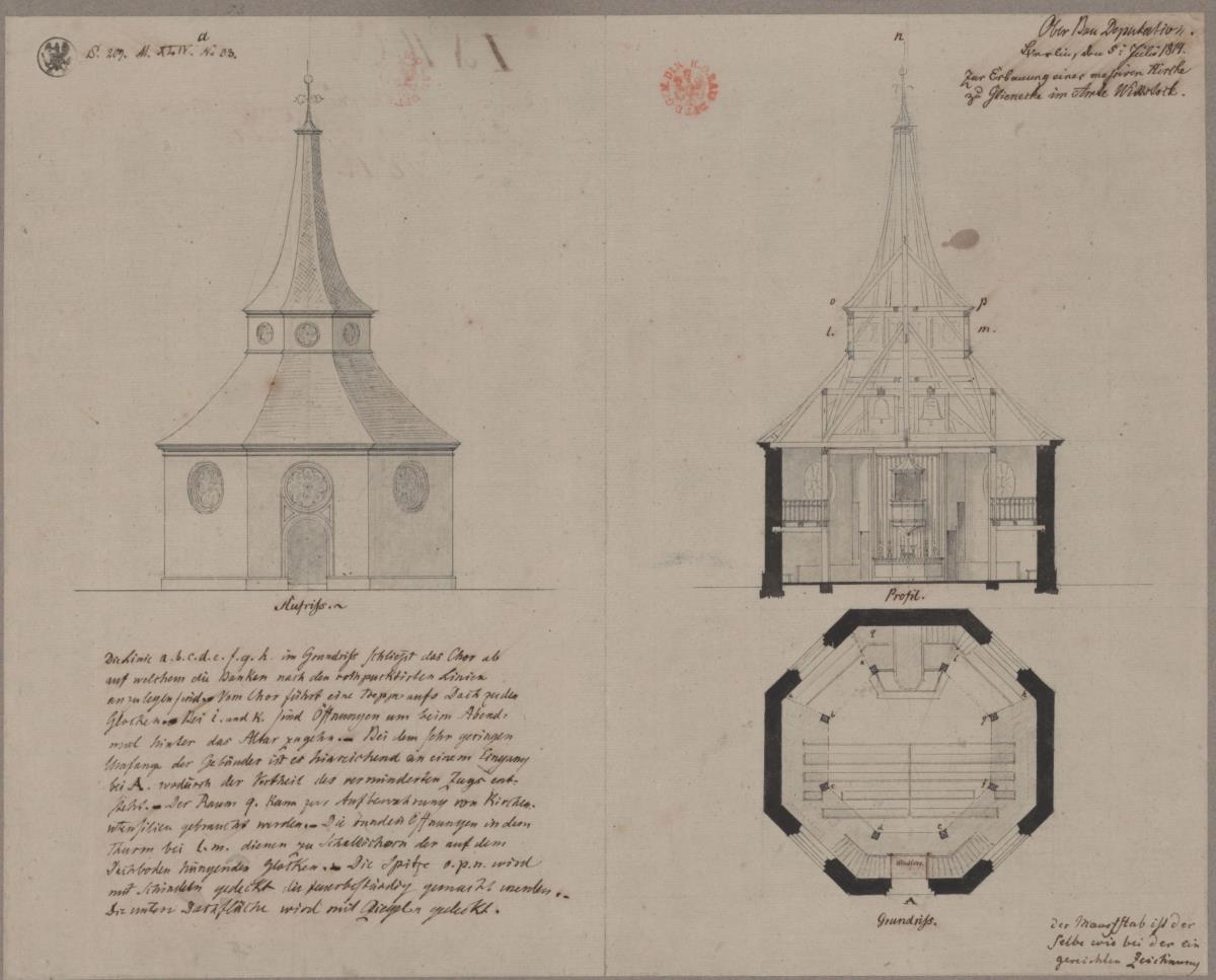 Glienicke bei Wittstock. Entwurf zu einer oktogonalen Kirche