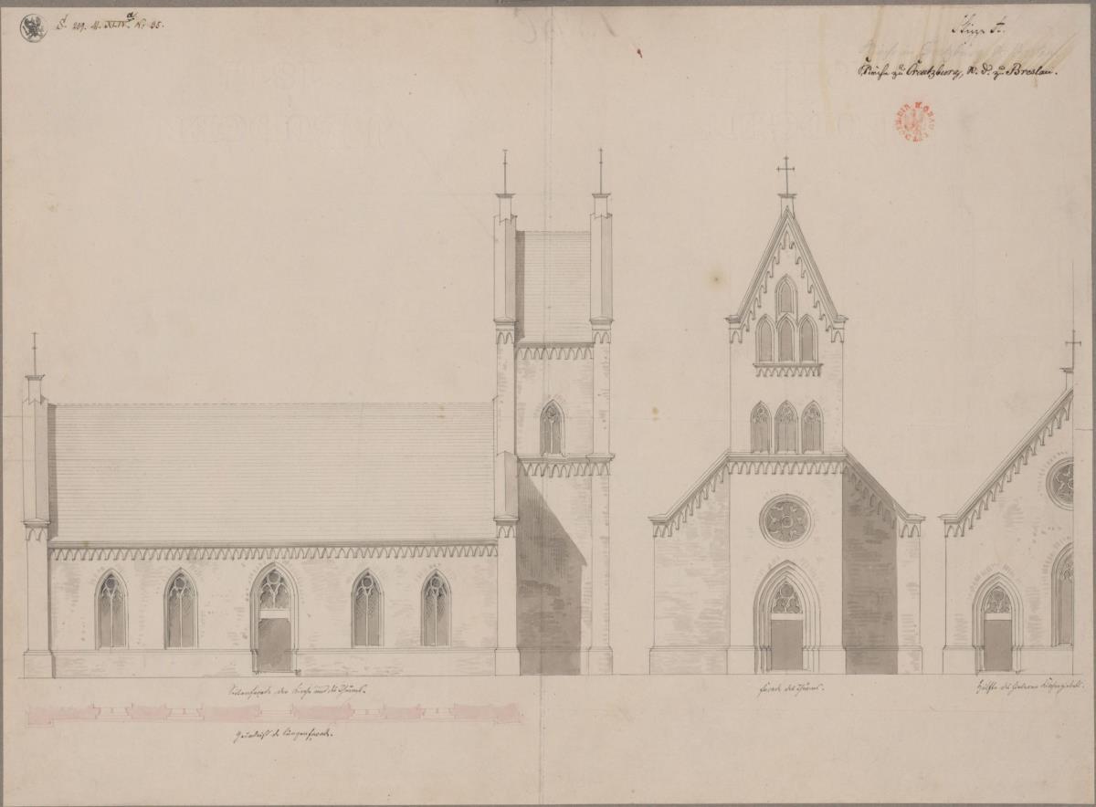Kreuzburg (Oberschlesien). Entwurf zur Kirche