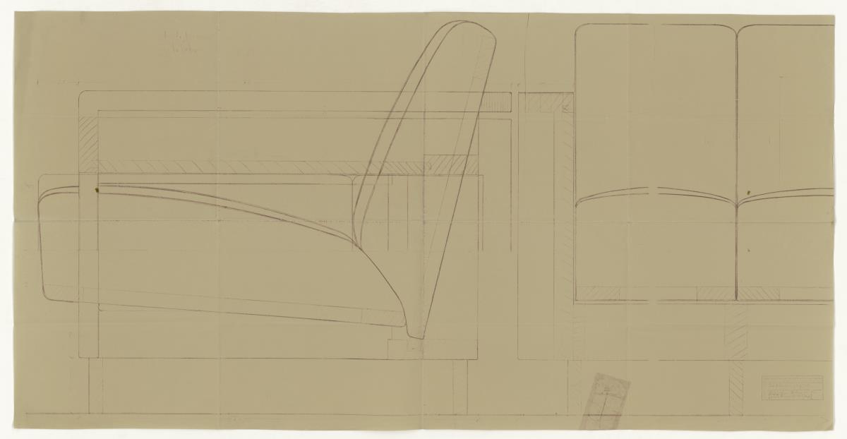 Sofa, Auftrag Prof. Peters (Möbelentwürfe, Sitzmöbel)