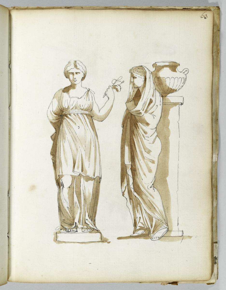 Römisches Skizzenbuch, zwei weibliche Figuren
