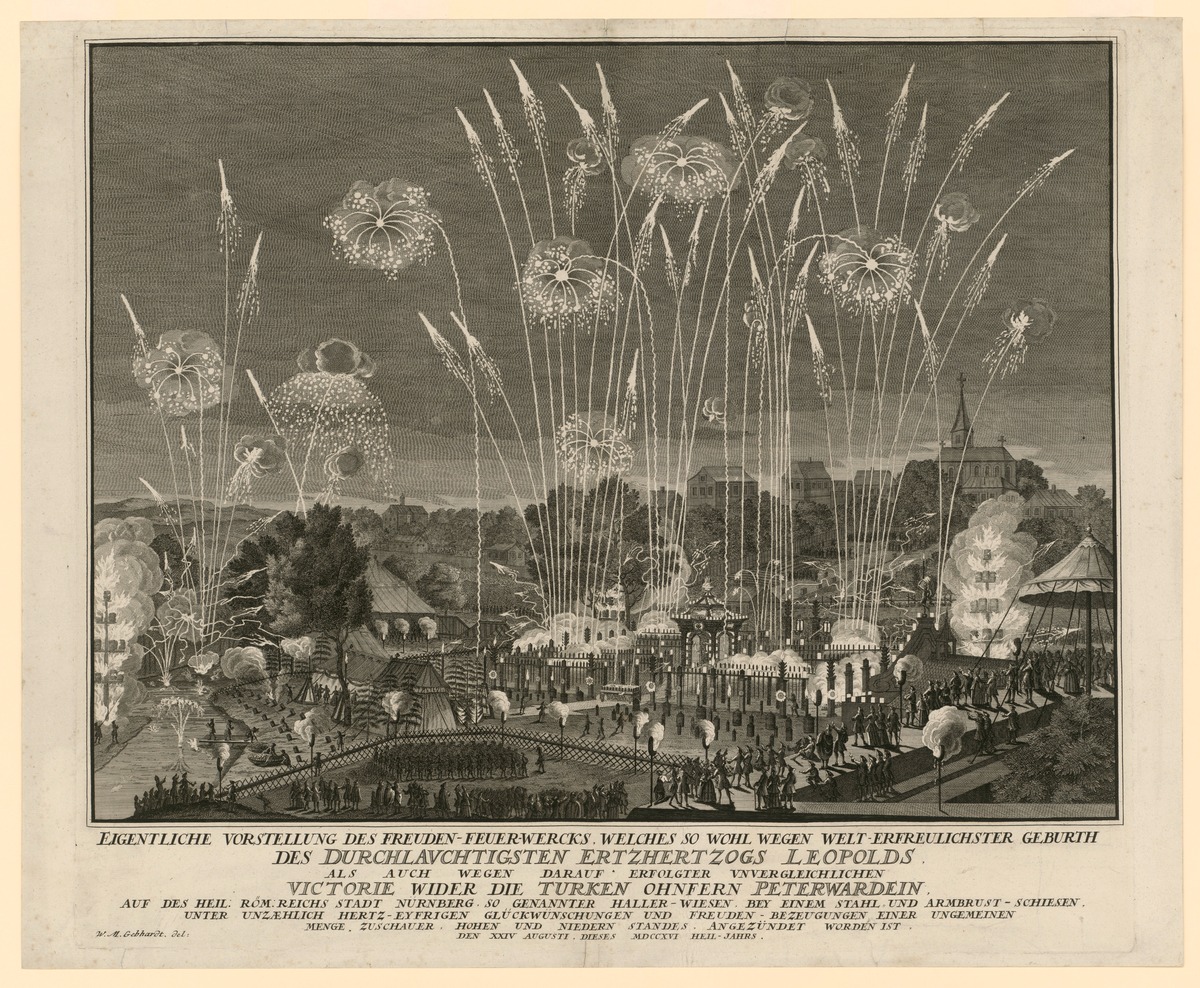 Feuerwerk zur Geburt von Leopold Johann von Österreich in Nürnberg 1716