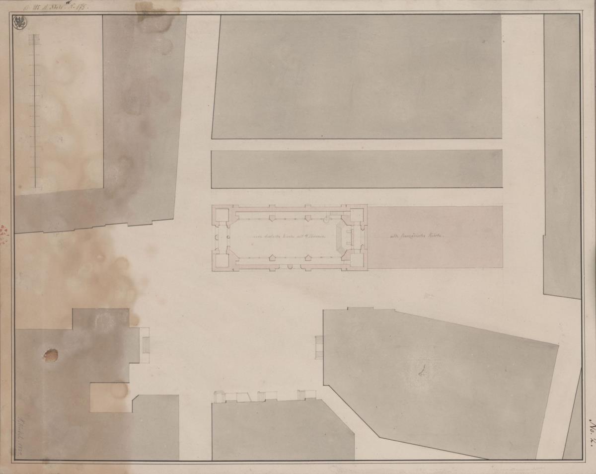 Berlin. Friedrichswerdersche Kirche. Situationsplan und Grundriss