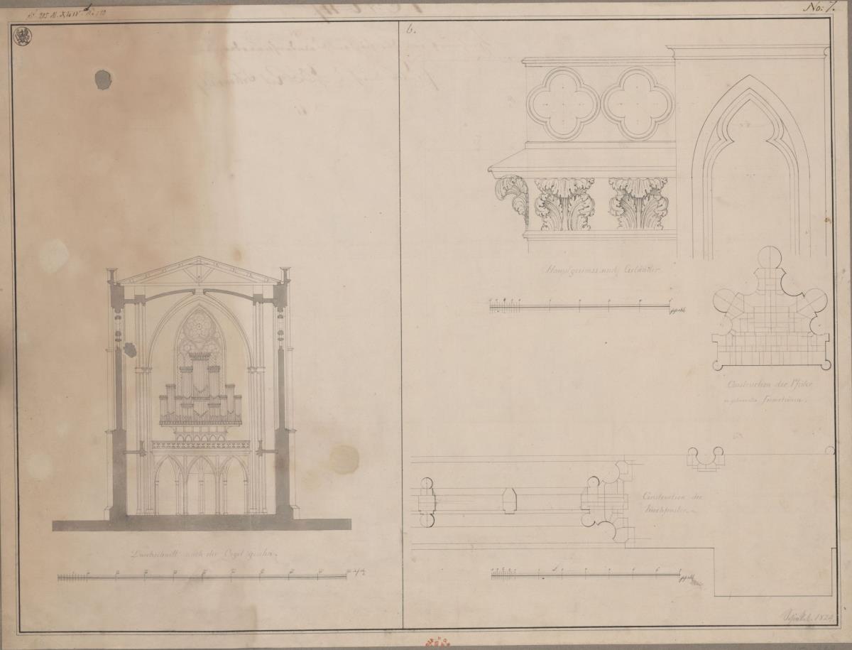 Berlin. Friedrichswerdersche Kirche. Querschnitt und Konstruktionsdetails