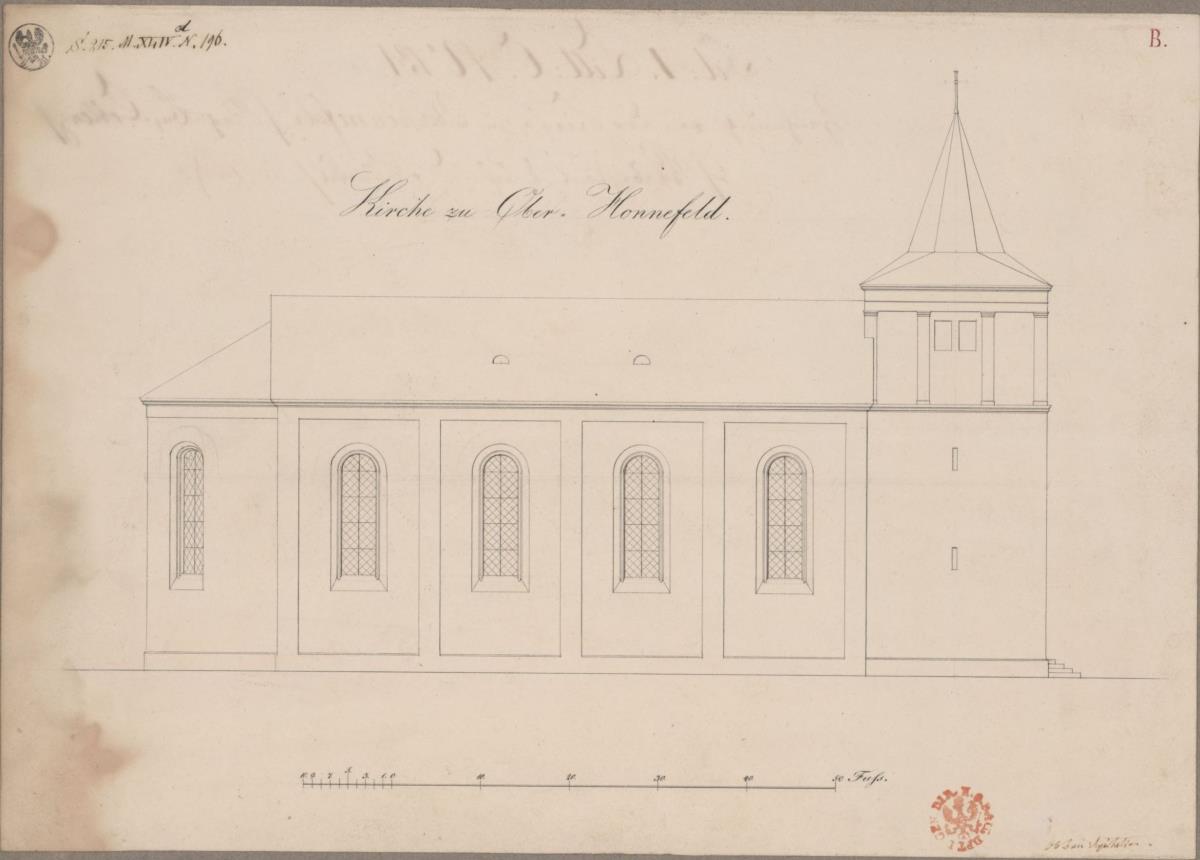 Oberhonnefeld bei Neuwied. Entwurf zu einer Kirche. Seitenansicht