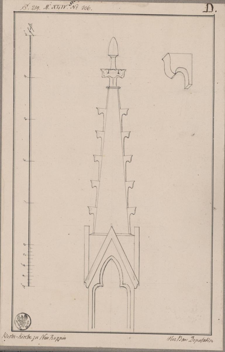 Neuruppin. Dominikanerklosterkirche. Restaurierungsentwurf. Details einer Dachreiterfiale