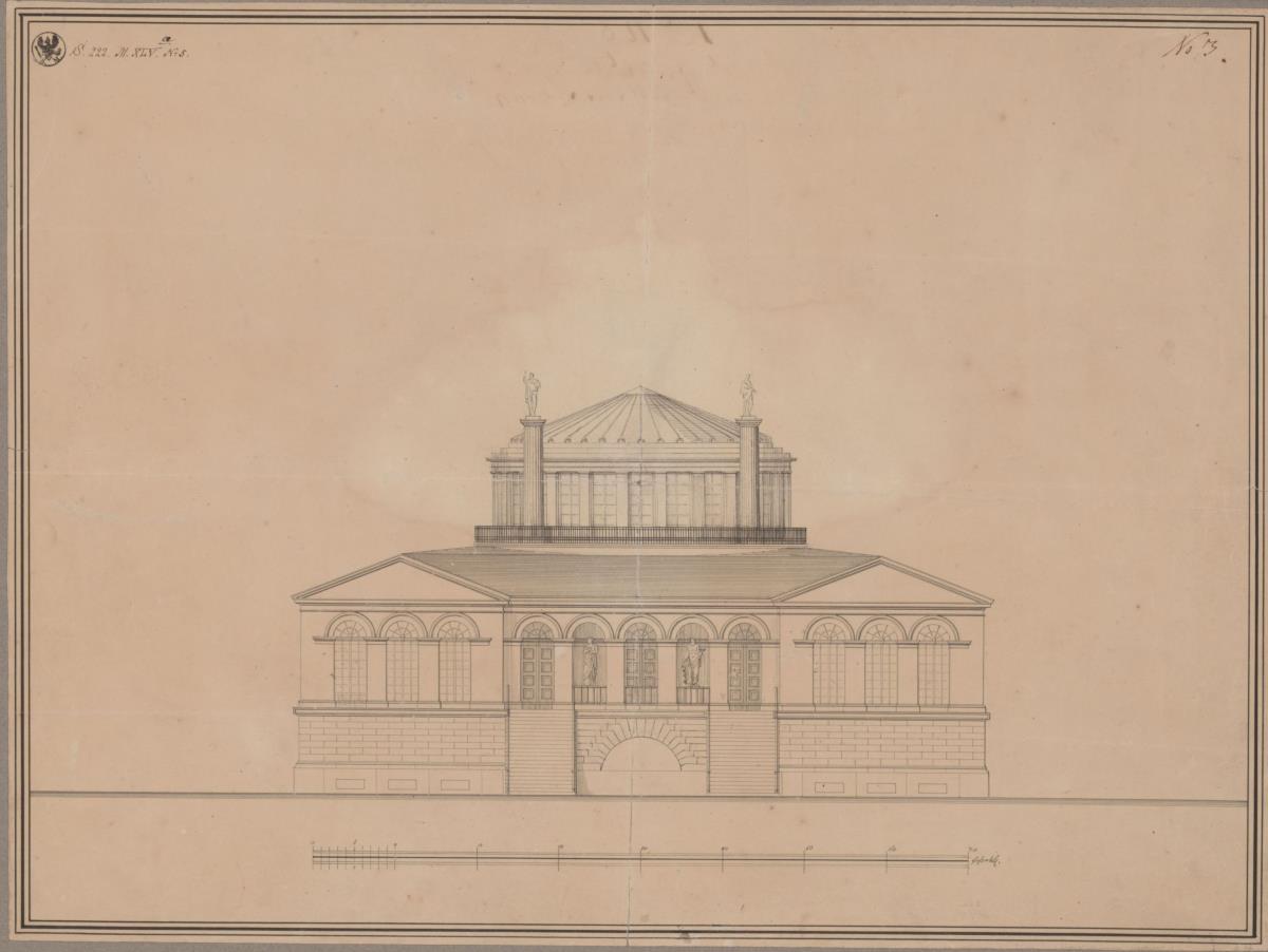 Bonn. Entwurf zum Anatomiegebäude der Universität. Vorderansicht