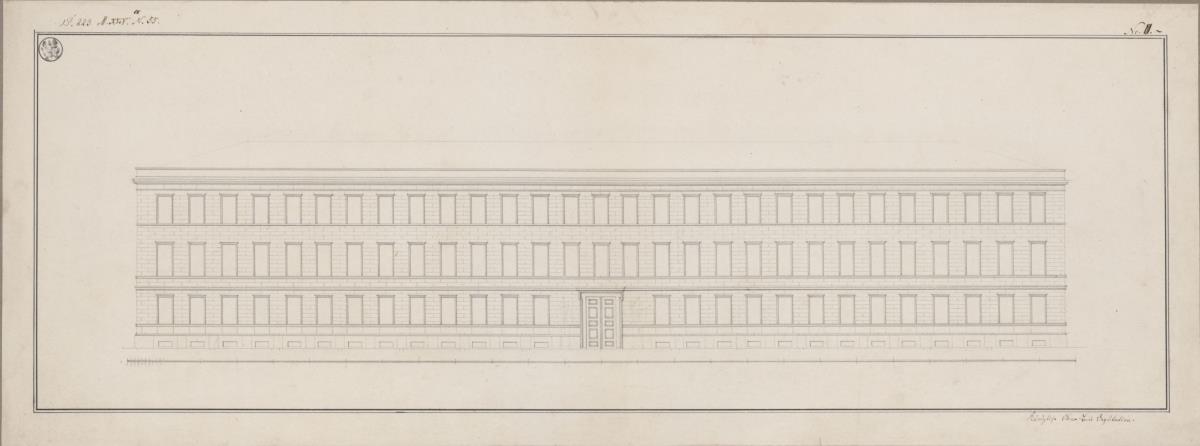 Potsdam. Lehrinfanteriebataillonsgebäude. Aufriss der Fassade