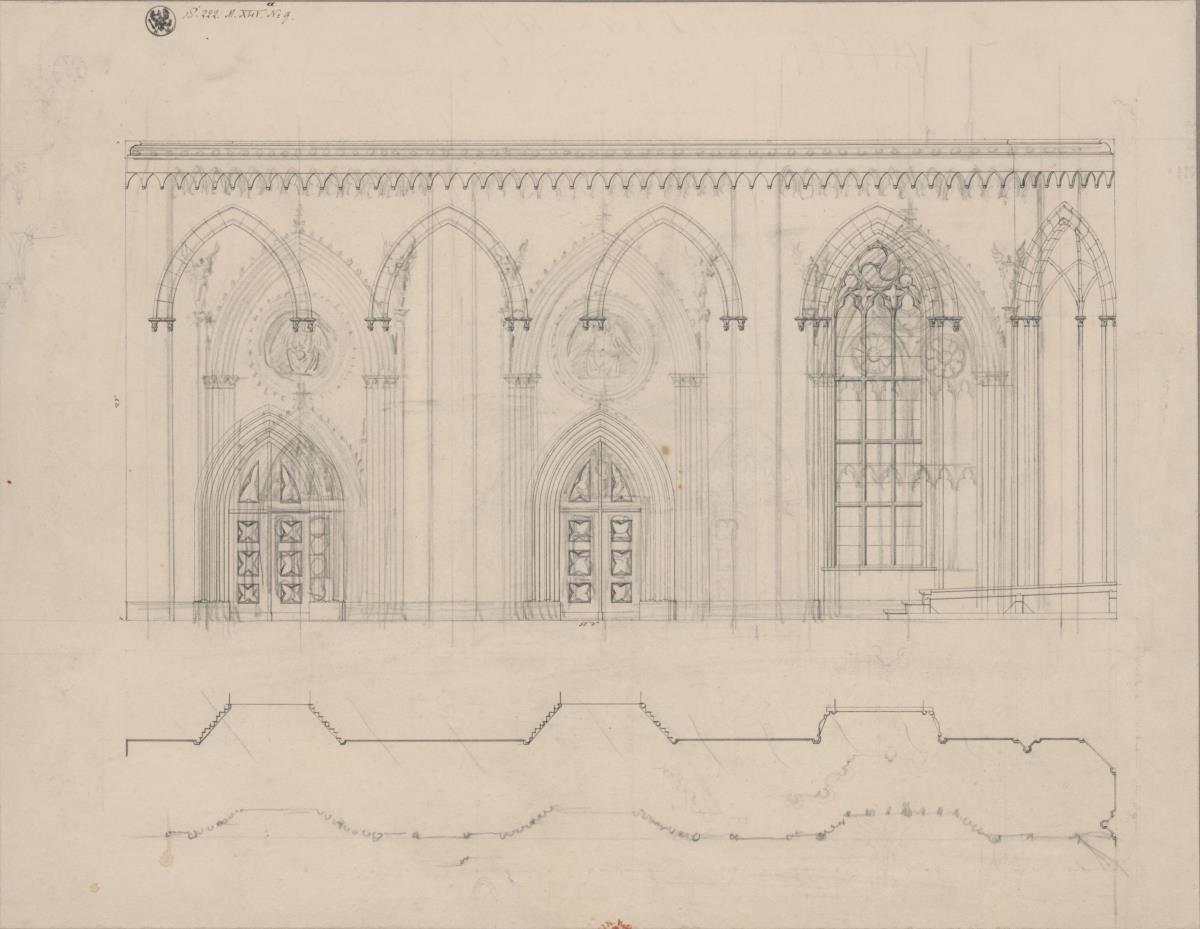 Berlin. Gymnasium zum Grauen Kloster. Entwurf zum Umbau des Nordflügels. Aufriss