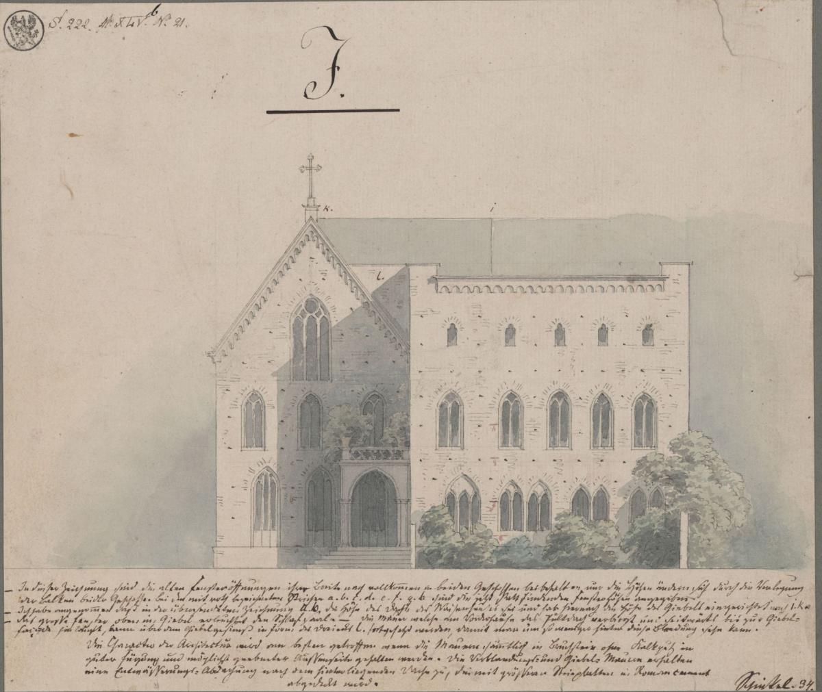 Erfurt. Martinsstift. Entwurf zum Umbau. Ansicht
