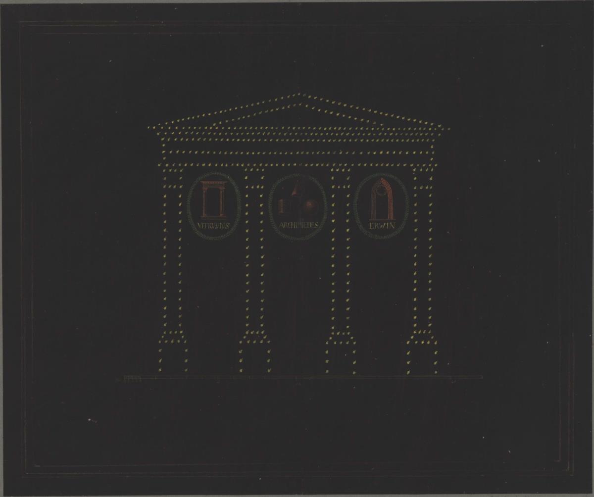 Zeichnung zur Illumination eines Gebäudes