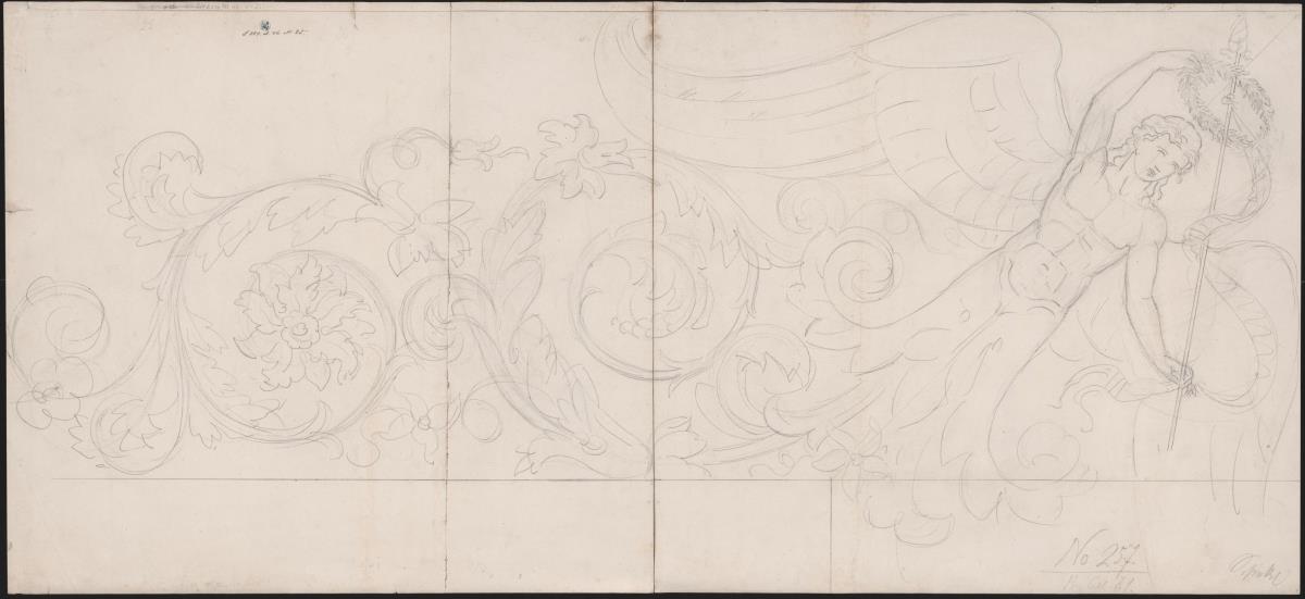Berlin, Wilhelmplatz. Palais des Prinzen Karl von Preußen, Tanzsaal. Entwurf zur Decke
