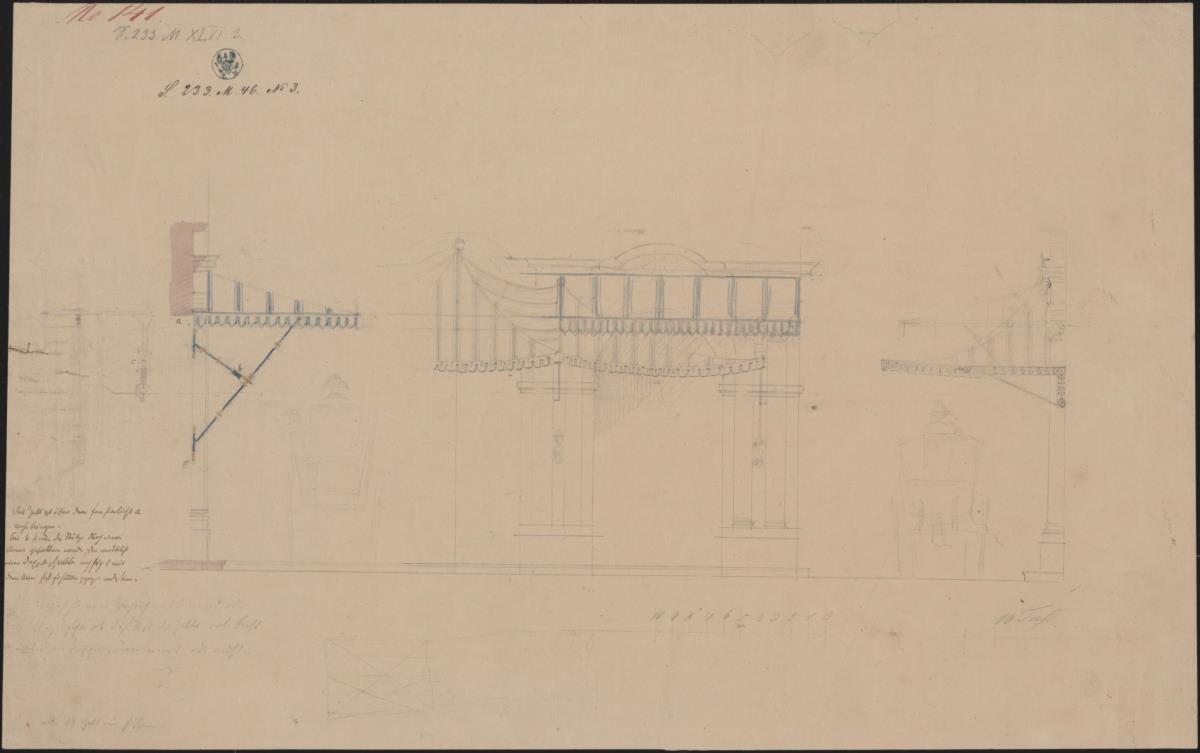 Berlin, Wilhelmstraße 102. Palais des Prinzen Albrecht von Preußen. Baldachin über der Vorfahrt