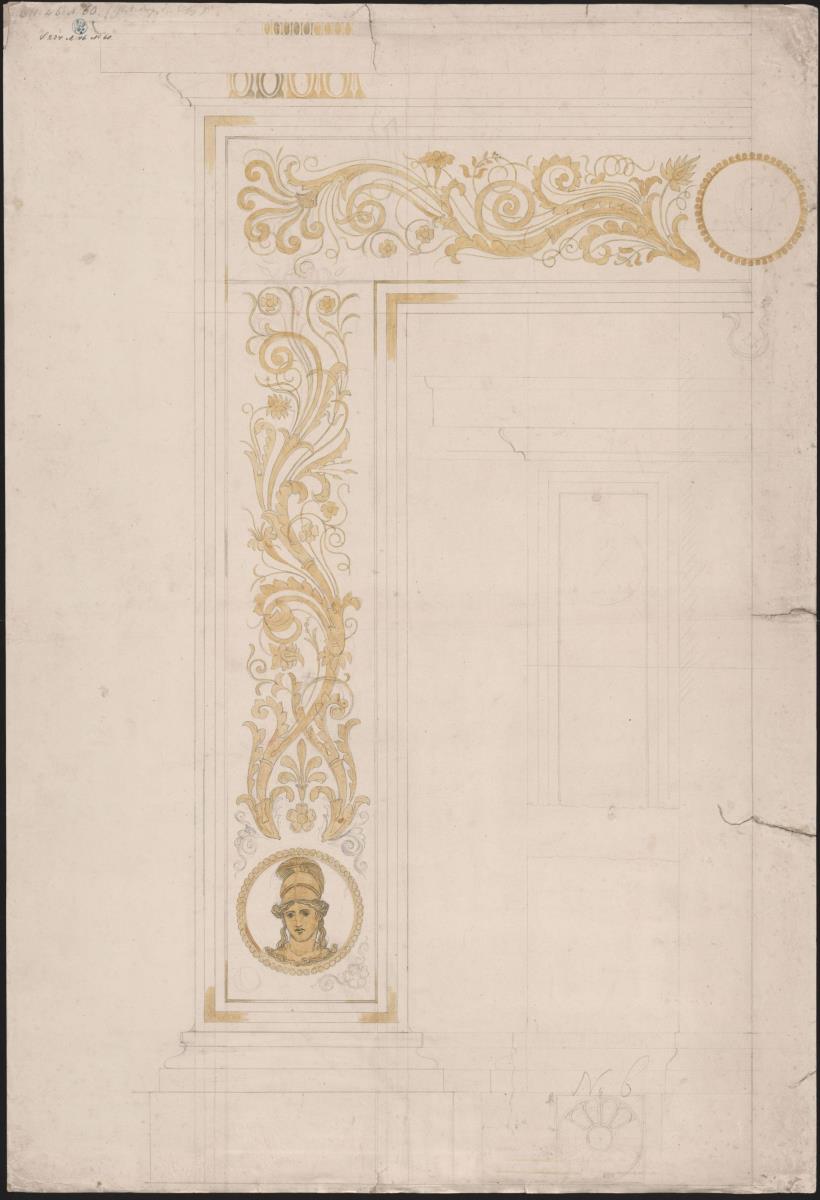 Berlin, Wilhelmstraße 102. Palais des Prinzen Albrecht von Preußen. Entwurf zu einer Kamineinfassung