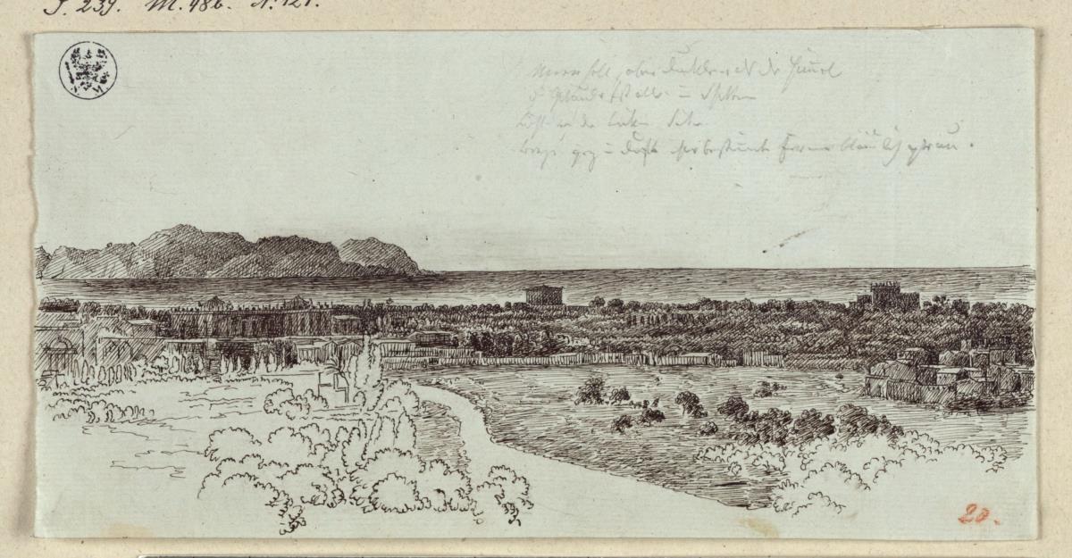 Küstenlandschaft / Villenanlage bei Palermo (?)