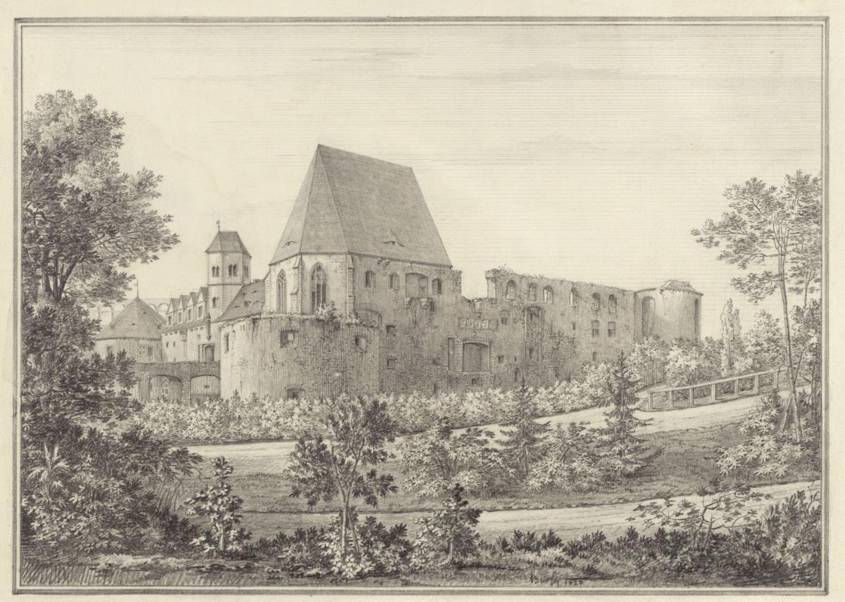 Halle an der Saale. Entwurf zur Moritzburg. Ansicht von Nordosten