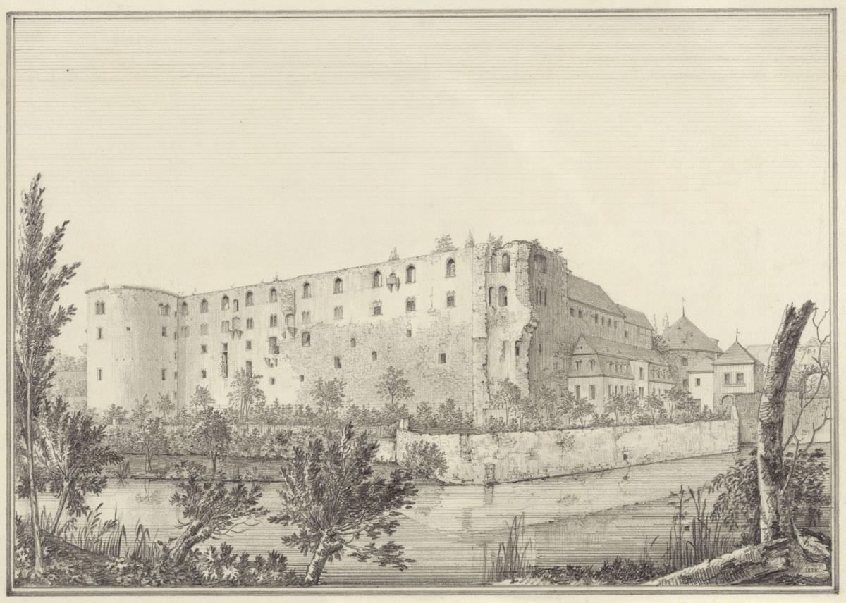 Halle an der Saale. Entwurf zur Moritzburg. Ansicht von Südwesten