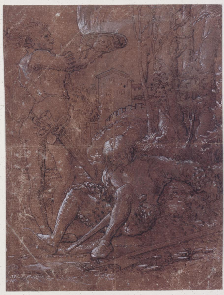 Landschaft mit zwei Soldaten