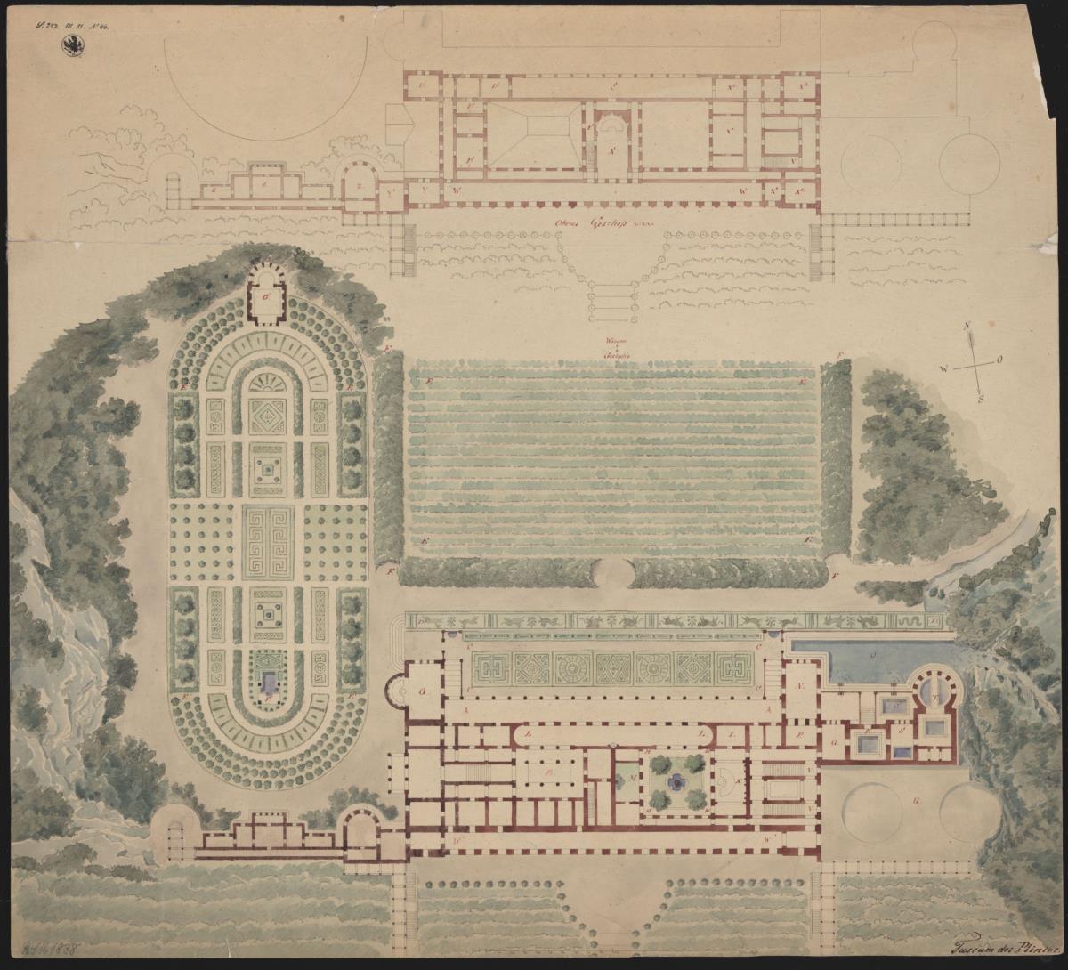 Entwurf zur Villa Tuscum. Situationsplan