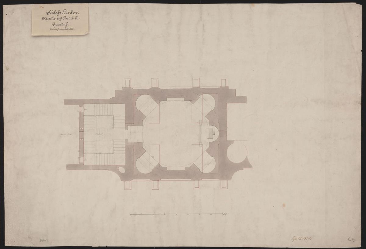 Berlin. Schloss. Entwurf zum Einbau einer Kapelle über Portal III. Grundriss