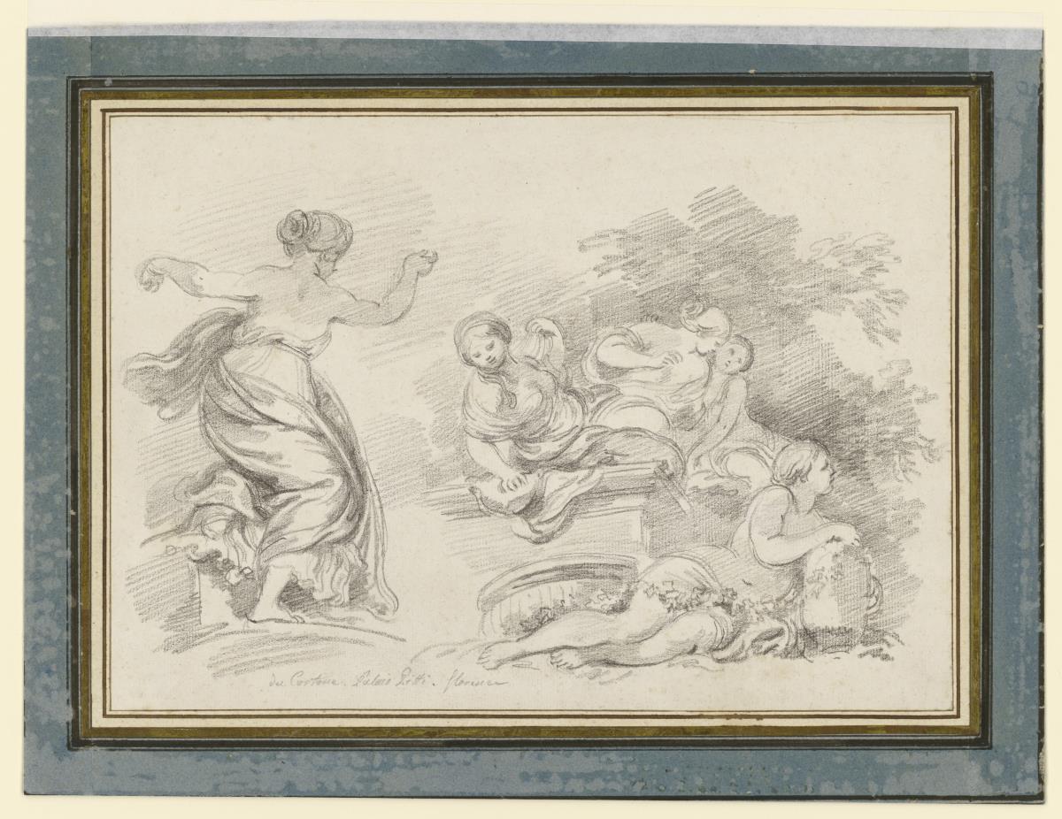 Figurenstudien nach Deckenfresko von Pietro da Cortona, Palazzo Pitti, Florenz