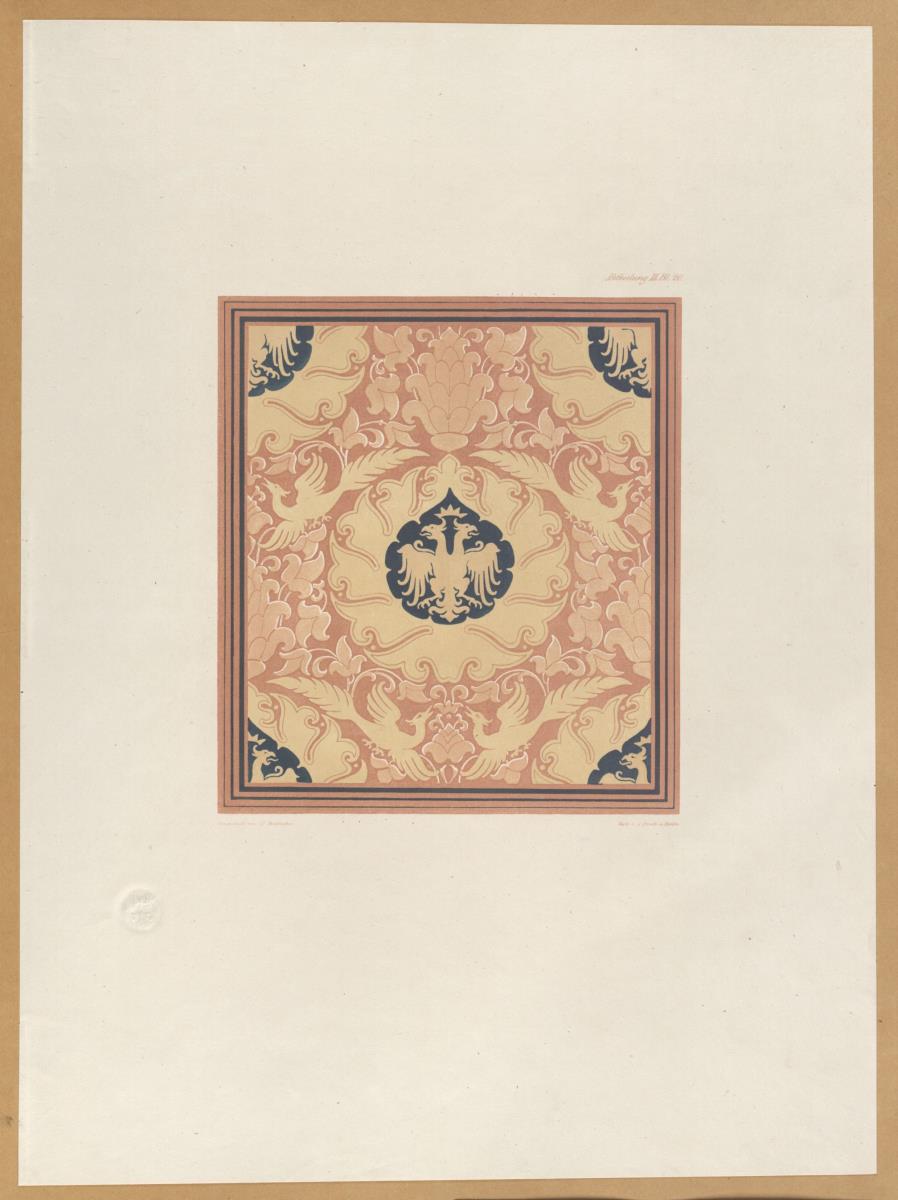 Vorbilder für Fabrikanten und Handwerker. Teil 2, Abteilung 3, Blatt 20: Muster eines Seidenstoffes im Dom St. Peter und Paul in Brandeburg