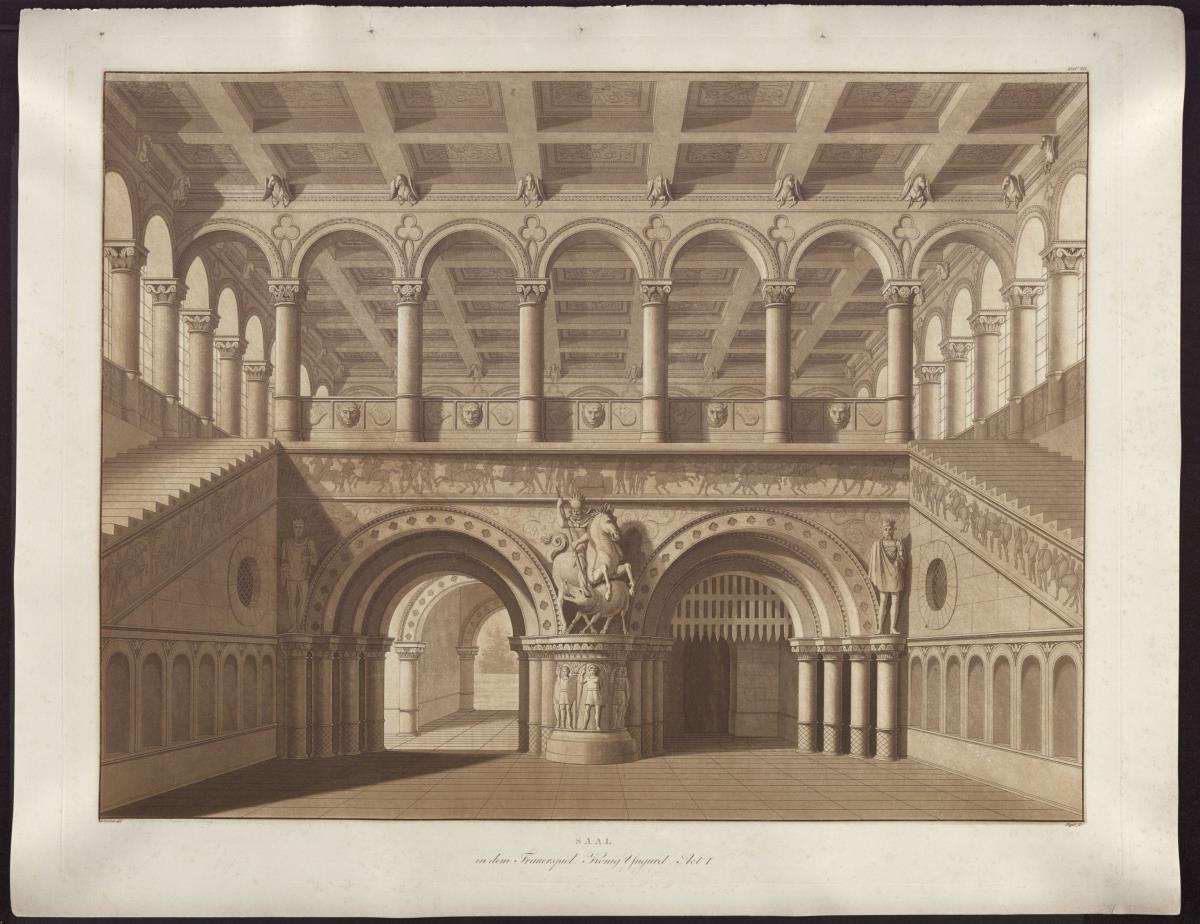 Ariodan. Oper von Etienne Nicolas Méhul. Entwurf zur 3. Dekoration. Großer Saal