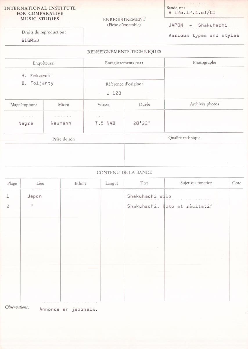 Japan - Shakuhachi / Various types and styles