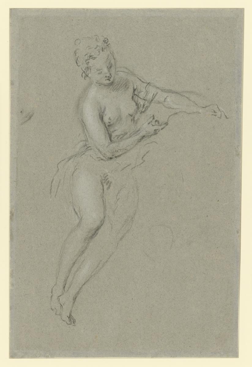 Weibliche Aktfigur - Venus auf einer Wolke (Studie zu Pygmalion im Konzertzimmer von Schloss Sanssouci)