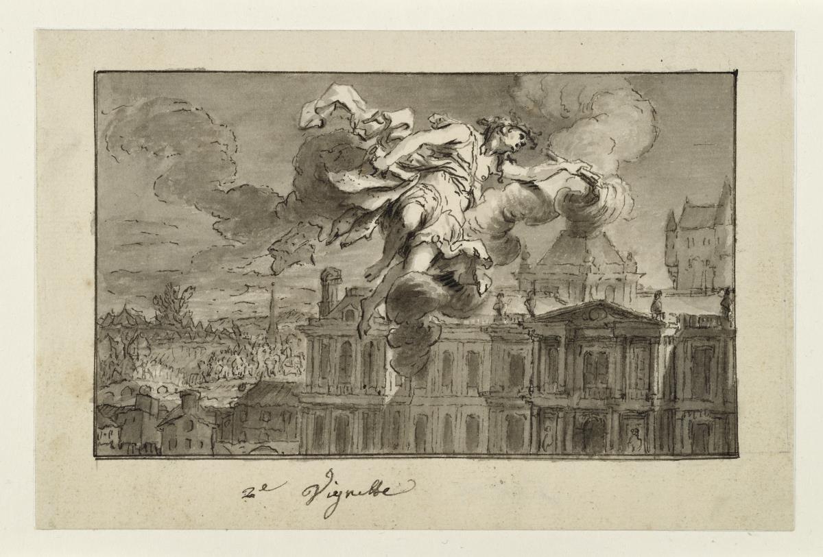 Anfangsvignette zum zweiten Gesang (Entwurf für eine Vignette für die „L'Art de la Guerre“ / „Die Kriegskunst“) von Friedrich dem Großen)