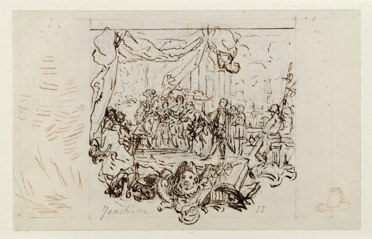 Schlußvignette zum Leben Joachims II. (Entwurf für eine Vignette für die „Mémoires pour servir à l'histoire de la Maison de Brandebourg“)