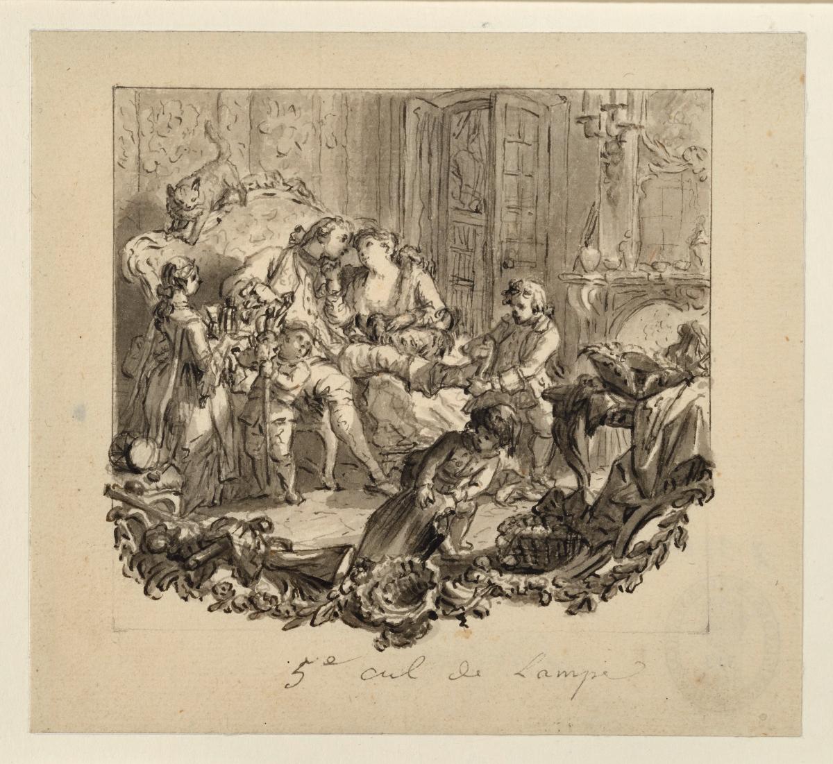 Schlußvignette zum fünften Gesang (Entwurf für eine Vignette für die „L'Art de la Guerre“ / „Die Kriegskunst“) von Friedrich dem Großen)