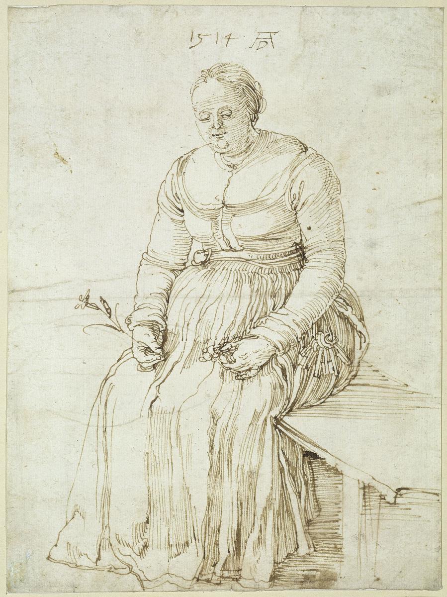 Sitzende Frau