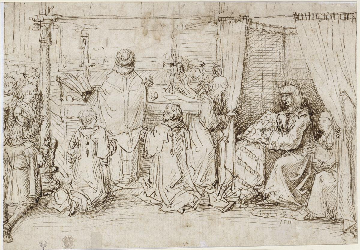 König Maximilian bei der Friedensmesse in Brügge am 16. Mai 1488
