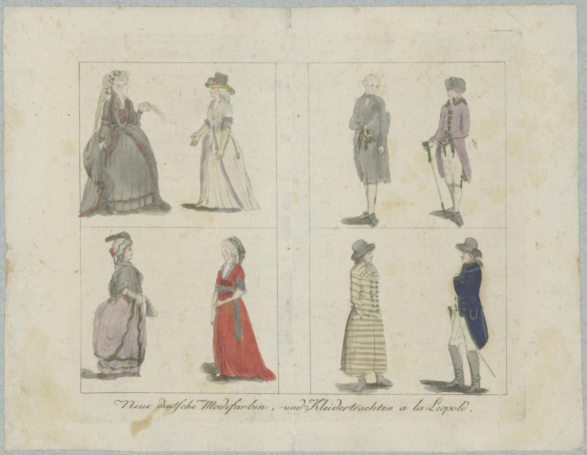 Neue deutsche Modefarben und Kleidertrachten à la Leopold