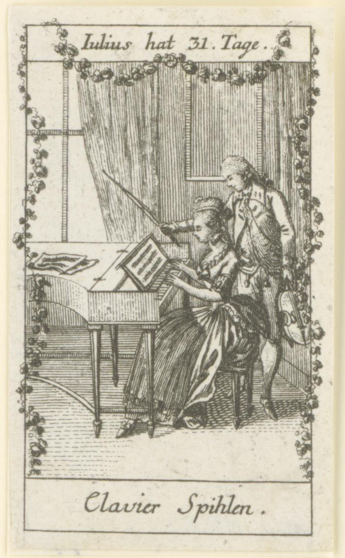 Monatsdarstellung: Juli Klavierspielen