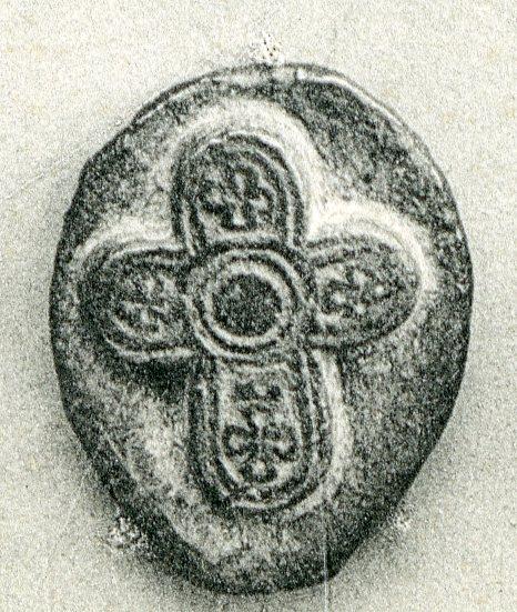 Deckel oder Stempel mit Kreuz